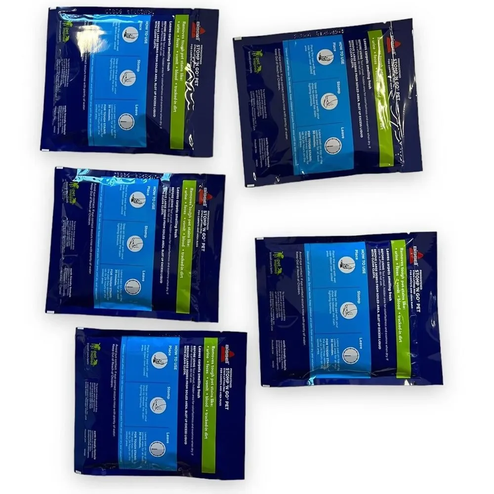 Bissell Stomp 'n Go Pet Stain Lifting Pad+ OXY 5 Pack‎ New Sealed